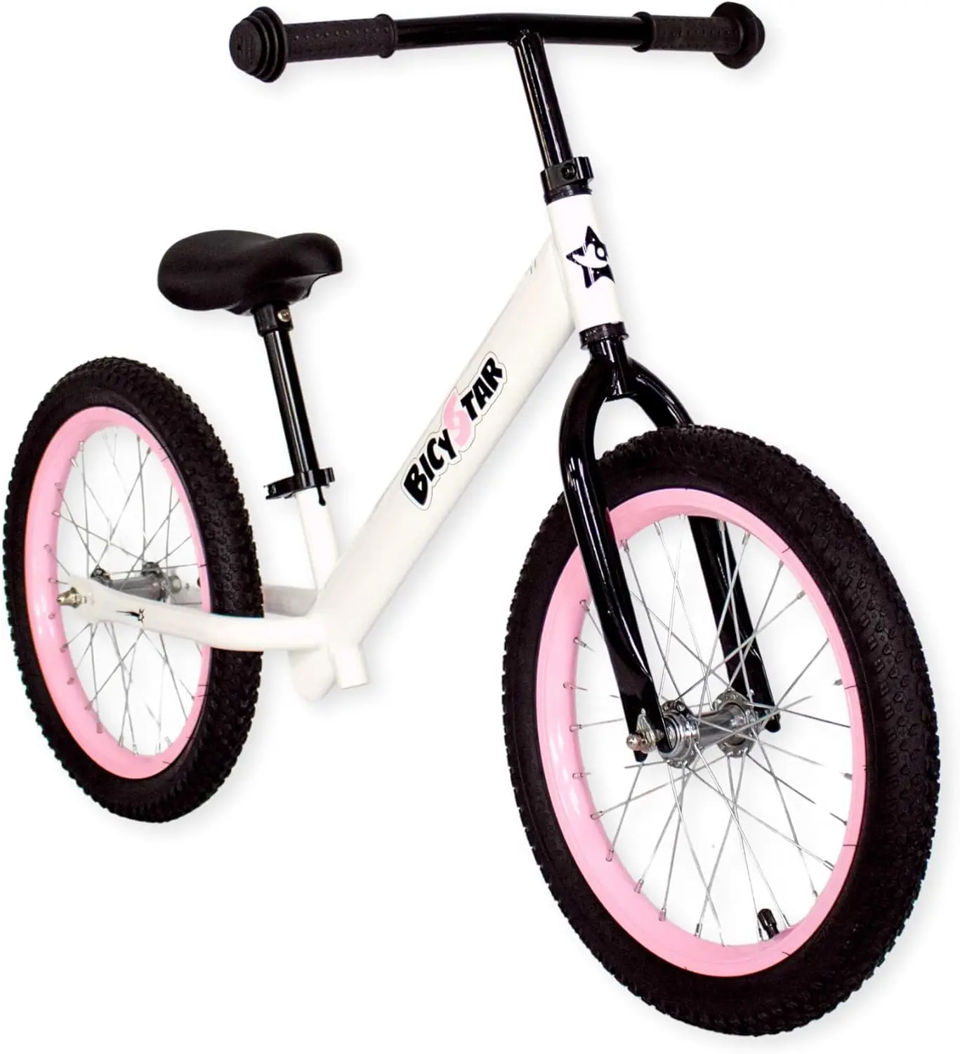 Vélo d'équilibre pour tout-petits de 5 à 8 ans, 16 pouces, pneus à air, repose-pieds, pas de pédales, vélo de poussée, vélo jouet d'extérieur pour enfants, création