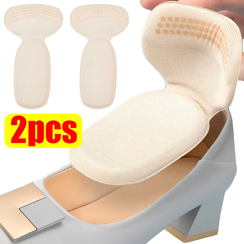 T Shape Sponge Heel Stickers Shoe Cushion Heel Protector for Shoes High Heels Inserts Heel Pads Shoe Adjuster Women Half Insoles