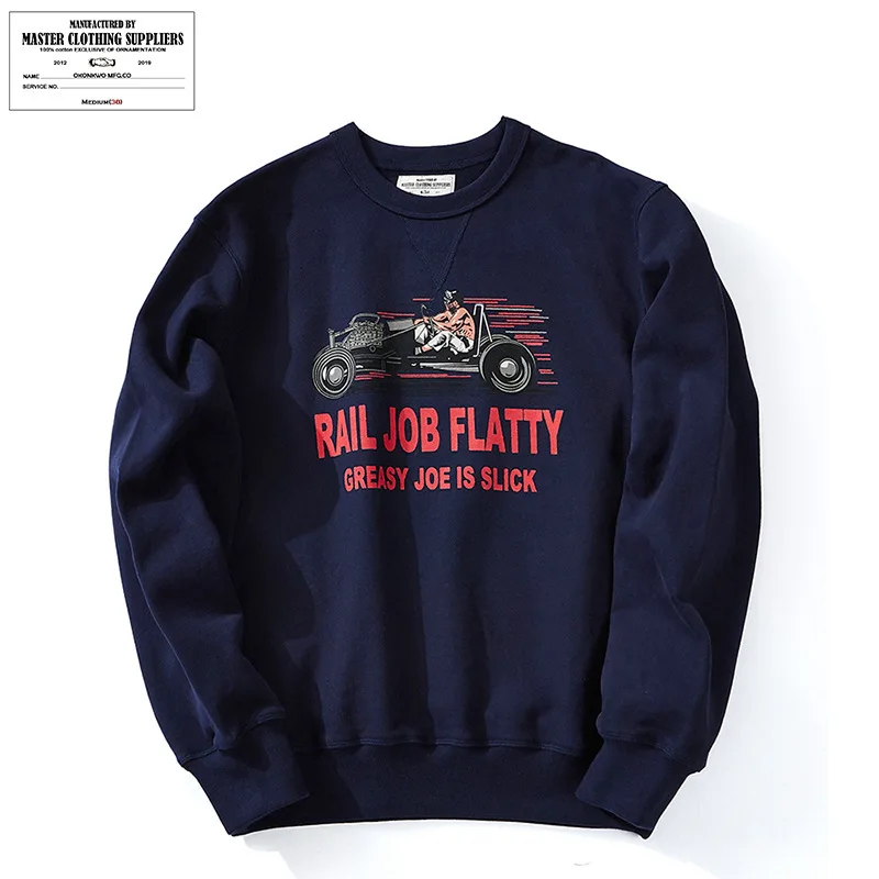 

Retro Motorcycle Print Thiened Hoodie round Ne Pullover Sweatirt for Teens Casual Winter Faion OKONKWO Brand