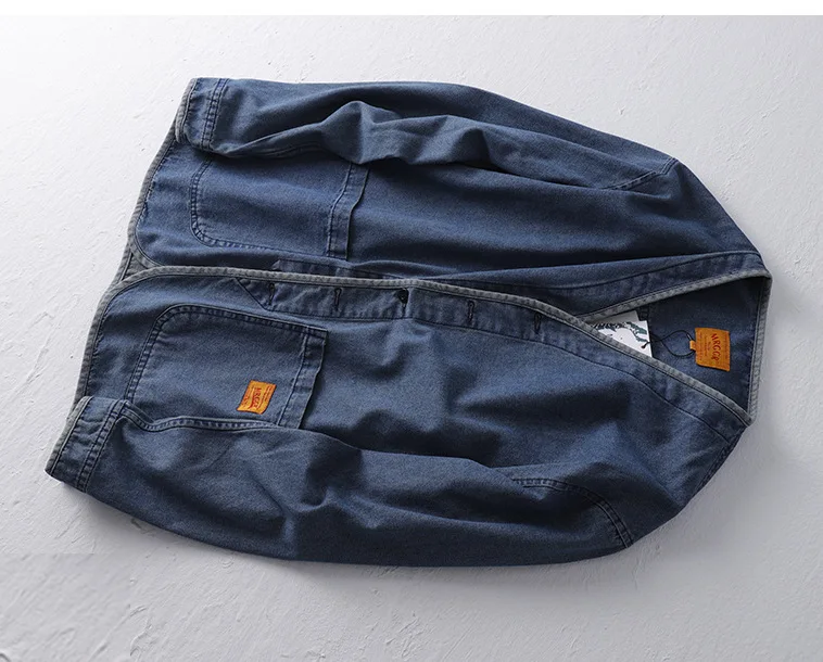 Amekaji Japan Retro Heavy Washing Workwear Clothes 100% Cotton Denim Jacket Men's Trendy Cardigan Top Taoist Robe Men's Jacket 12 S13302d52c4724325933137a5cc30c430H