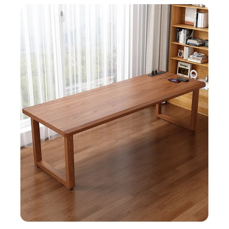 

Solid wood double desk household desktop computer desk bedroom workbench two-person long