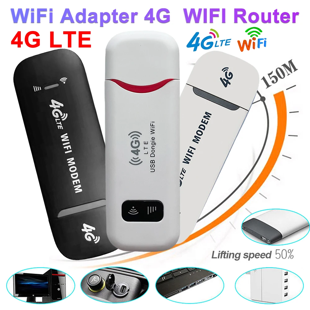 4G LTE Wireless LTE WiFi Router USB Dongle 150Mbps Modem Stick WiFi Adapter USB Modem Pocket Hotspot Dongle Mobile Broadband