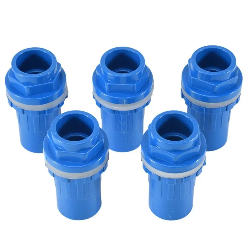 HOT-5PCS Pipe Connectors Thicken Fish Tank Drain Pipe Joints Garden Irrigation Water Supply Tube Drainage Parts ,Blue