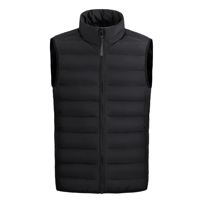 Chaleco de plumón de pato sin mangas para hombre, chaqueta cálida, impermeable, informal, ligera, gruesa, nueva marca, Invierno