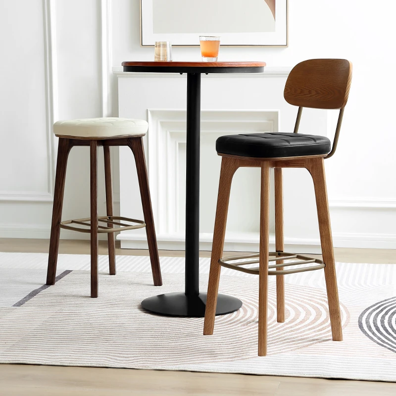 

Wooden Legs Orange Bar Stools Minimalist Unique Modern Kitchen Bar Stools Nordic Brown Sturdy Banqueta De Cozinha Alta Furniture