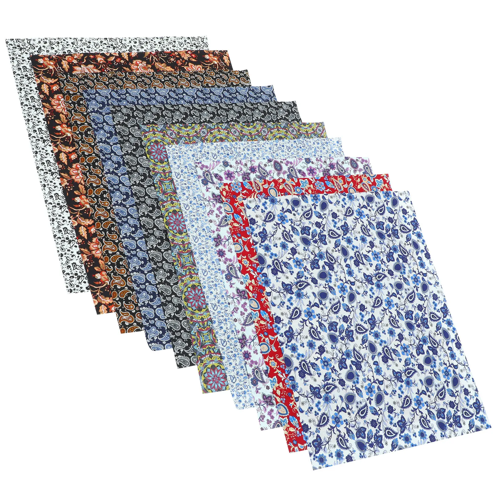 

10pcs Retro Printed Fabric Sheets Cotton Diy Quilting Sewing Craft Supplies For Bag Decor Patchwork Material