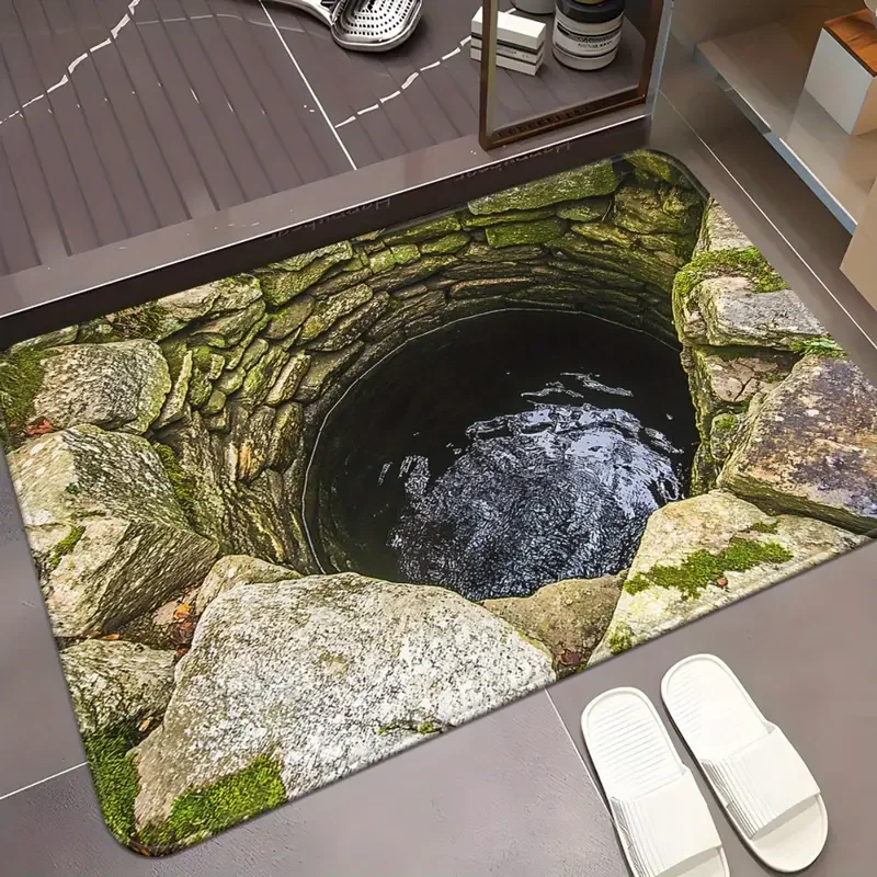 3D Deep Hole Fußmatte Bodenmatte Teppich Teppich für Eingangsbereich Küche Anti-Rutsch Halloween Home Decor Zubehör Halloween Geschenk