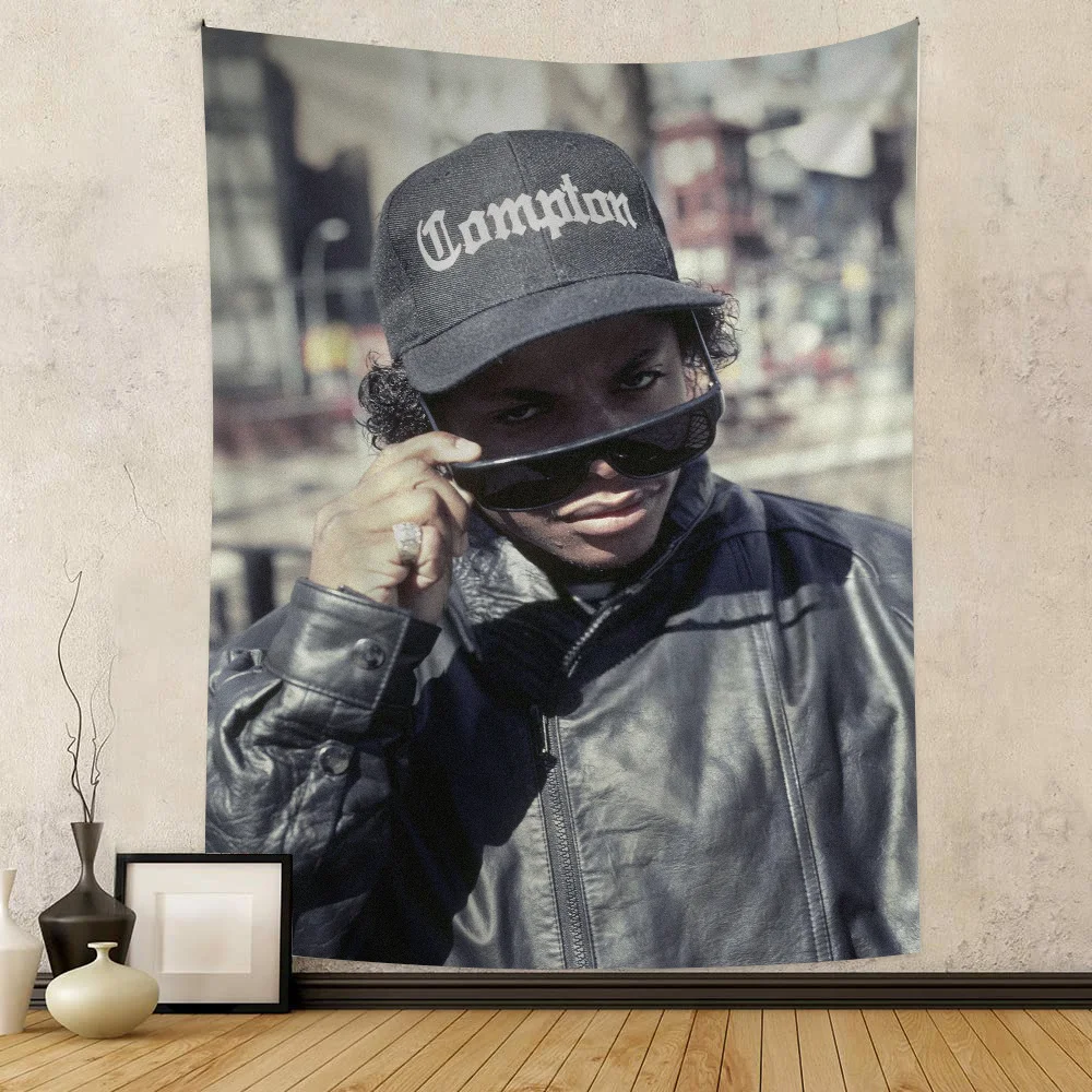 West Coast Hip Hop Rapper Eazy E Anime Tapeçaria Misturas Tarô Hippie Vibes, Tapetes de Parede Folhas Penduradas, Decoração Legal para Espaços de Fãs