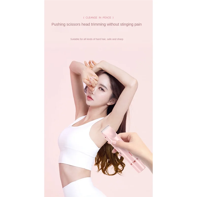 

A24R триммер для бикини для женщин, электробритва 2-в-1, удаление волос на теле и лице, двойная головка для лобкового лица, подмышек, ног