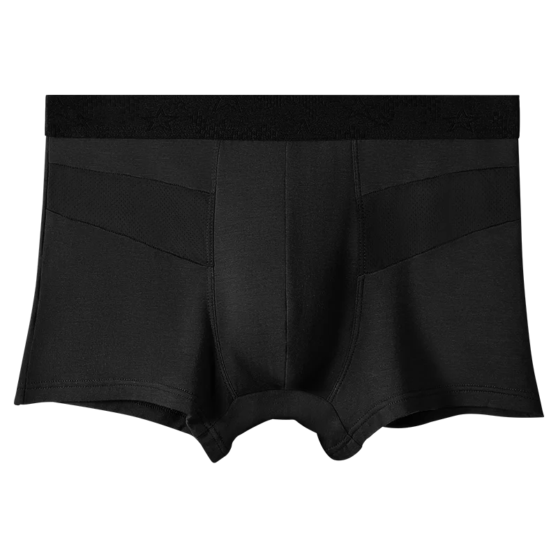 

5pc Men's ice silk briefs, sporty quadrangle shorts, summer thin, comfortable and breathable mesh bottom pants