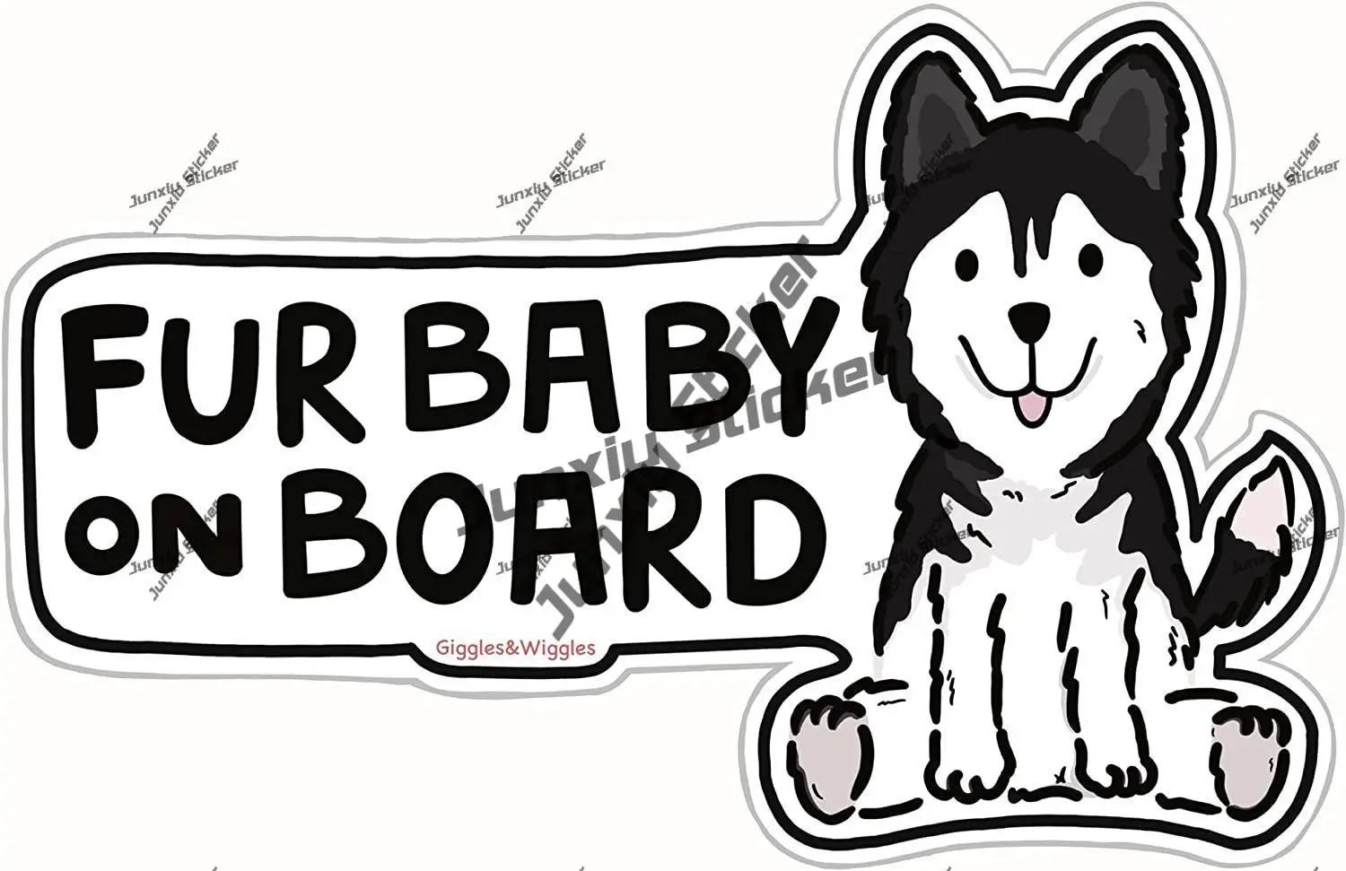 

Fur Baby on Board Husky Dog Vinyl Decal Car Window Sticker Cute Unique Animal Design Car Sticker Accessories Novelty JDM Refit