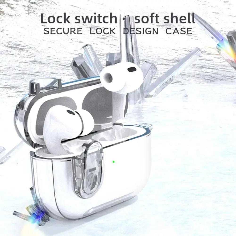 For Apple AirPods 4 Clear Soft TPU Transparent Case Full Protection Cover With Lanyard Shock Resistant Protective Shell