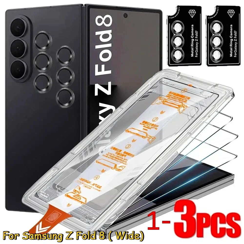 1-3Pack HD Easy Installation Tempered Glass for Samsung Galaxy Z Fold 8 Ultra wide 7 6 5 Screen Protector Lens Film Anti-Scratch