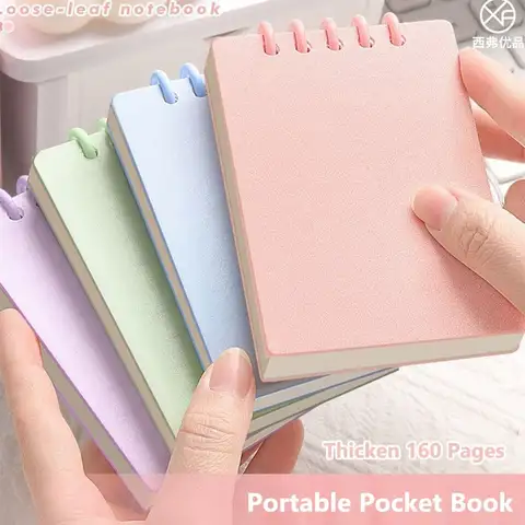 Cute Mini Notebooks A7 Pocket Notebook Small Memo Pad Loose-leaf Square Notepad Horizontal Line Inner Page Memo Pad Diary Book