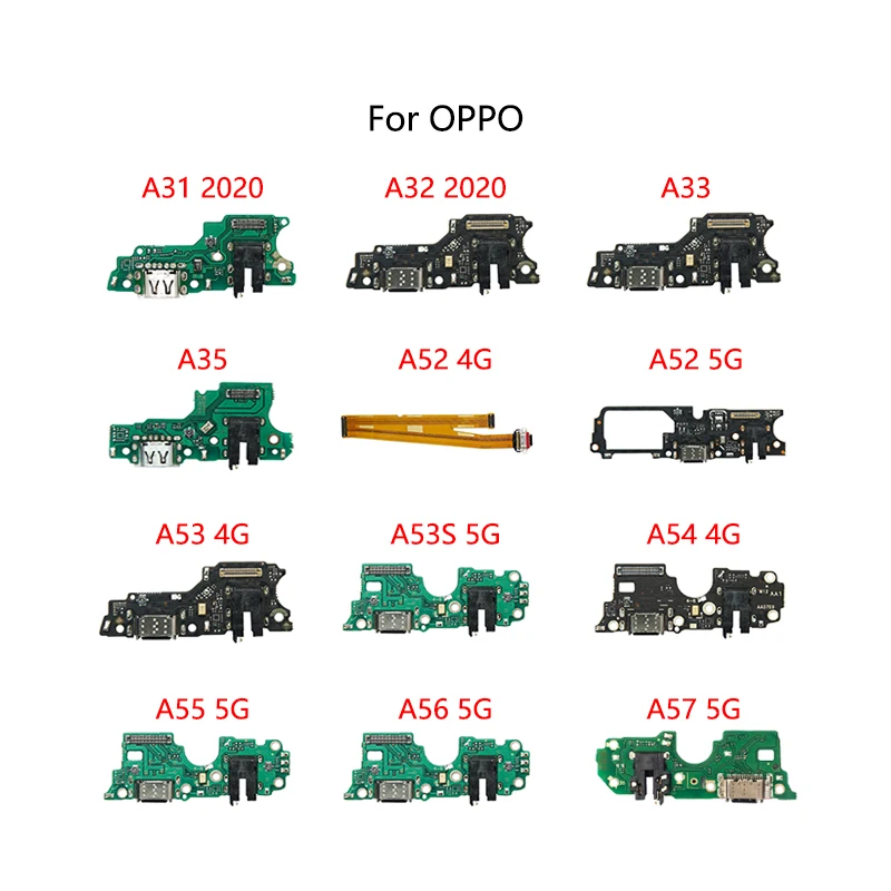 

USB Charge Dock Port Jack Connector Flex Cable For OPPO A31 A32 A33 A35 A52 4G A53 A53S A54 A55 A56 A57 5G Charging Board Module