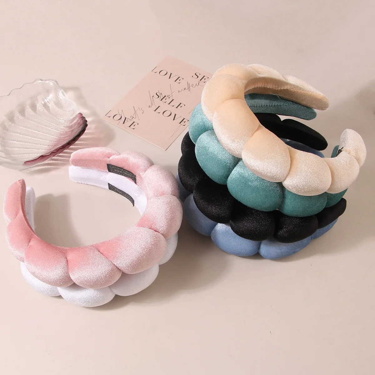 Twist Cloud Sponge Headband To Increase The Top Of The Skull Velvet Girls Makeup Remover Face Wash Headband Solid Color Face Sma