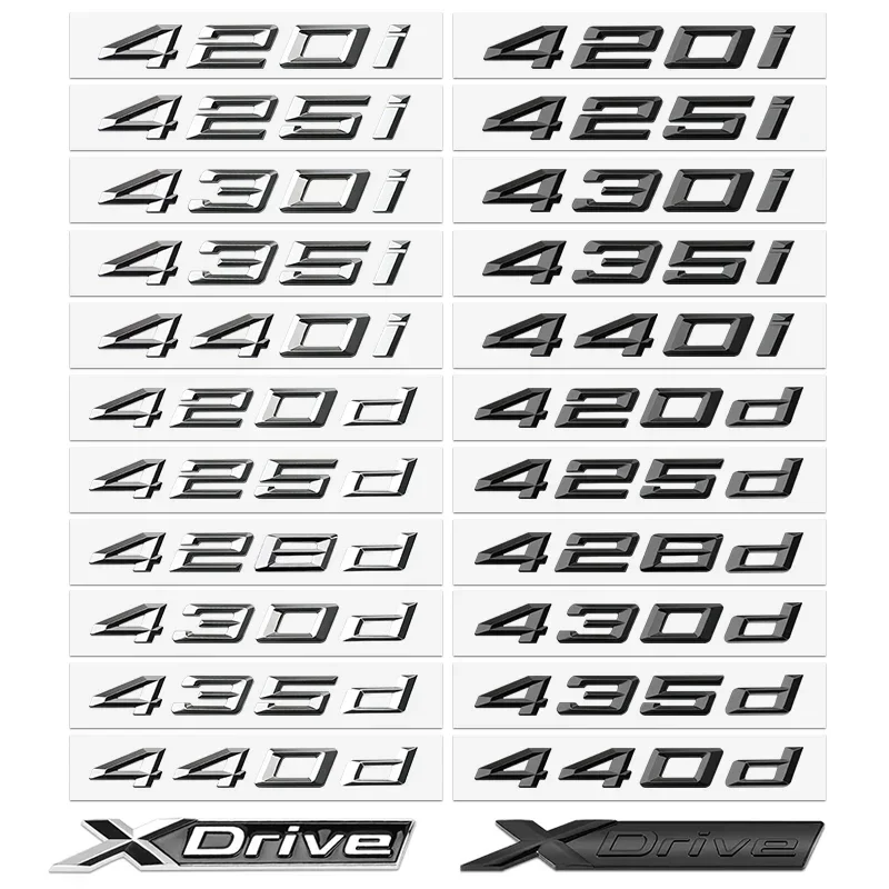 

3D Car Tail Trunk Letter Emblem Sticker For BMW 4 Series F32 F33 F36 G22 G23 G26 420i 425i 430i 435i 440i 450i 430d 440d 425d