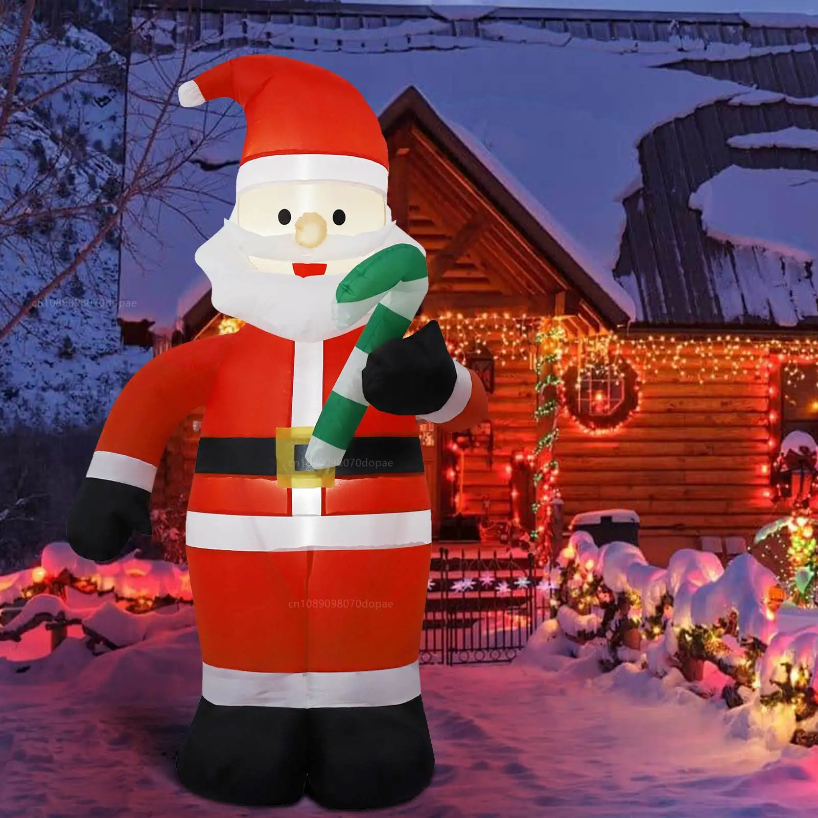 4FT عيد الميلاد نفخ سانتا عكاز صغير ديكور خارجي المدمج في أضواء LED في الهواء الطلق ساحة عطلة حفلة حديقة الحديقة ديكور الدعامة