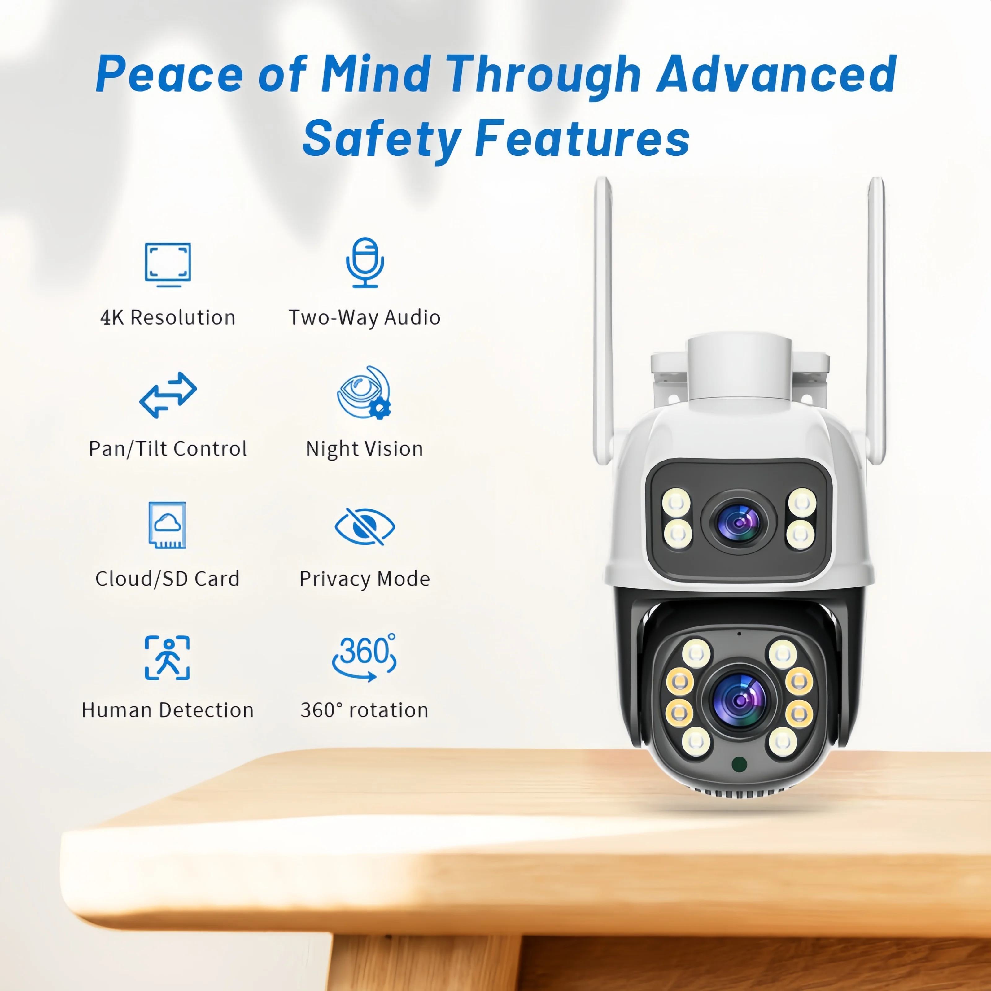 4K 6MP Dual Lens Screen Outdoor External Wifi Ip Camera Waterproof CCTV Wireless Video Surveillance PTZ Monitoring Camera Icsee