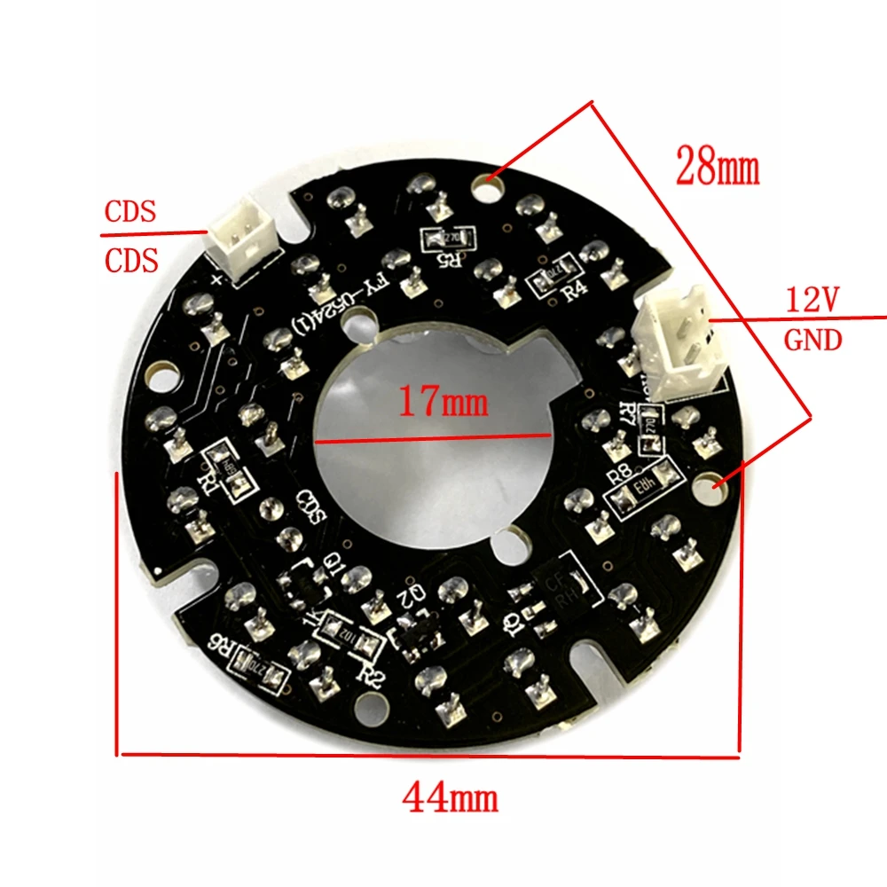 적외선 램프 보드 모듈 주간 야간 투시경 카메라 보안 카메라, 고화질 IR LED 90 도, IR 24 LED 라이트 보드