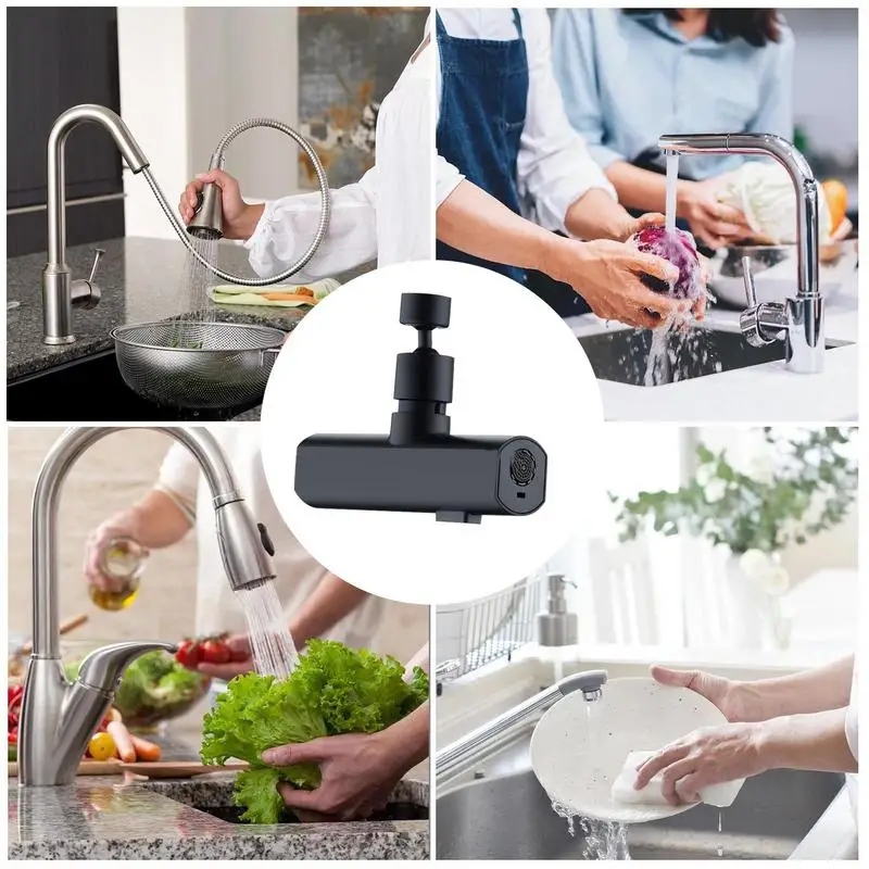 Waterfall Kitchen Faucet Waterfall Kitchen Faucet With Multi-Function Rotatable Faucet Spout 360 Degree Pull-Down Sprayer