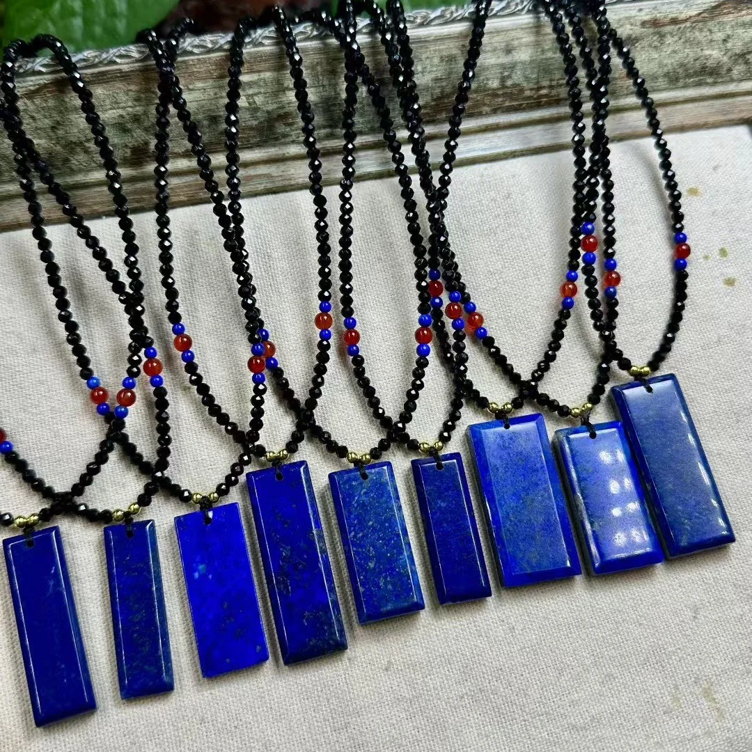 

1 Pc Fengbaowu Natural Lapis Lazuli Pendant Rectangle Reiki Healing Stone Jewelry Gift For Men Women Men