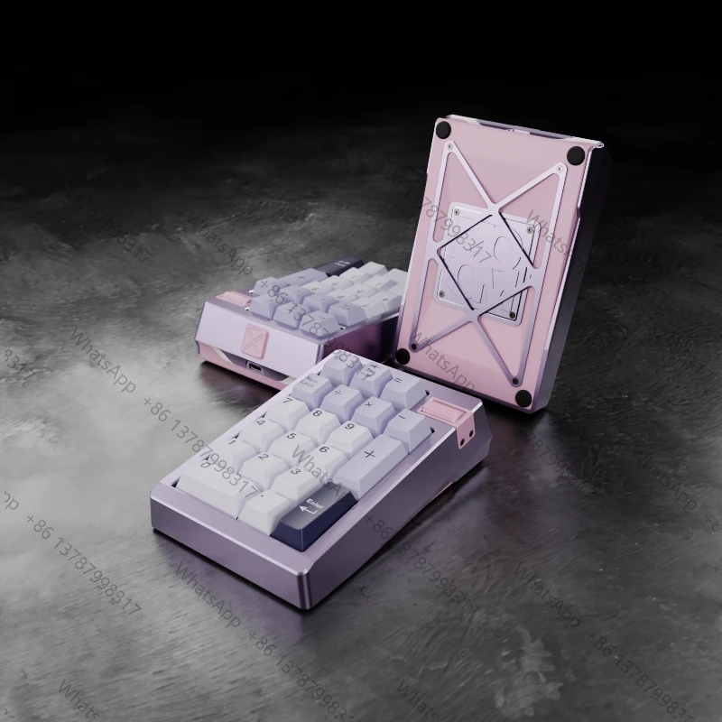 Customized Numeric Keyboard Kit Aluminium Case Roller Volume Control 3mode Keypad Support VIA Diy Kit