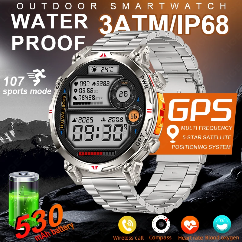 

LIGE 2025 НОВЫЕ GPS Смарт-часы Bluetooth Вызов AI Голосовой помощник Смарт-часы Мониторинг сердечного ритма 100 + спортивные режимы Смарт-часы