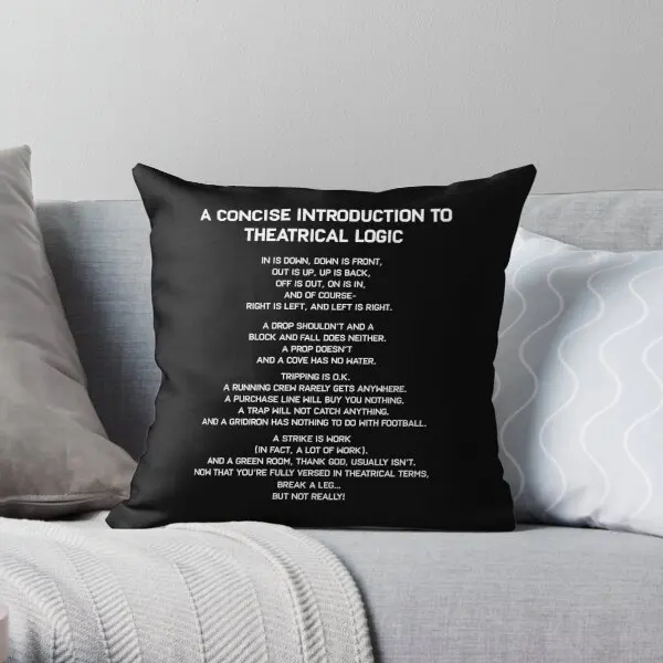 

Theatrical Logic Funny Broadway Musical Printing Throw Pillow Cover Sofa Throw Comfort Decorative Pillows not include One Side