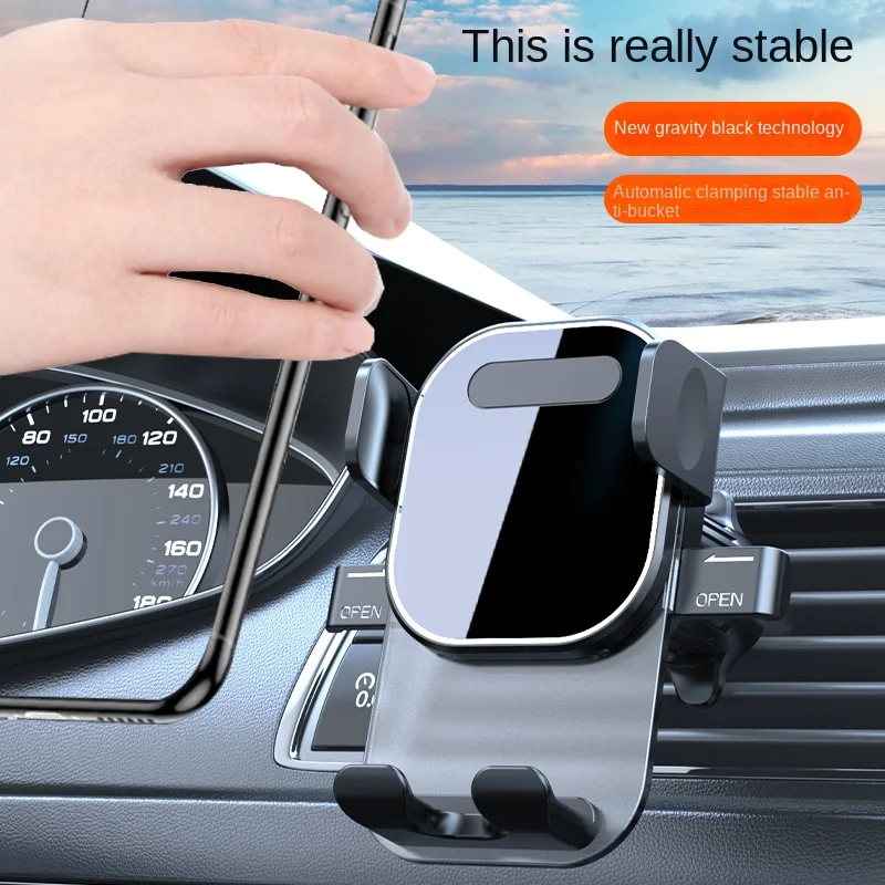 New pull-down automatic lock car air outlet mobile phone stand Instrument panel suction navigation mobile phone support stand