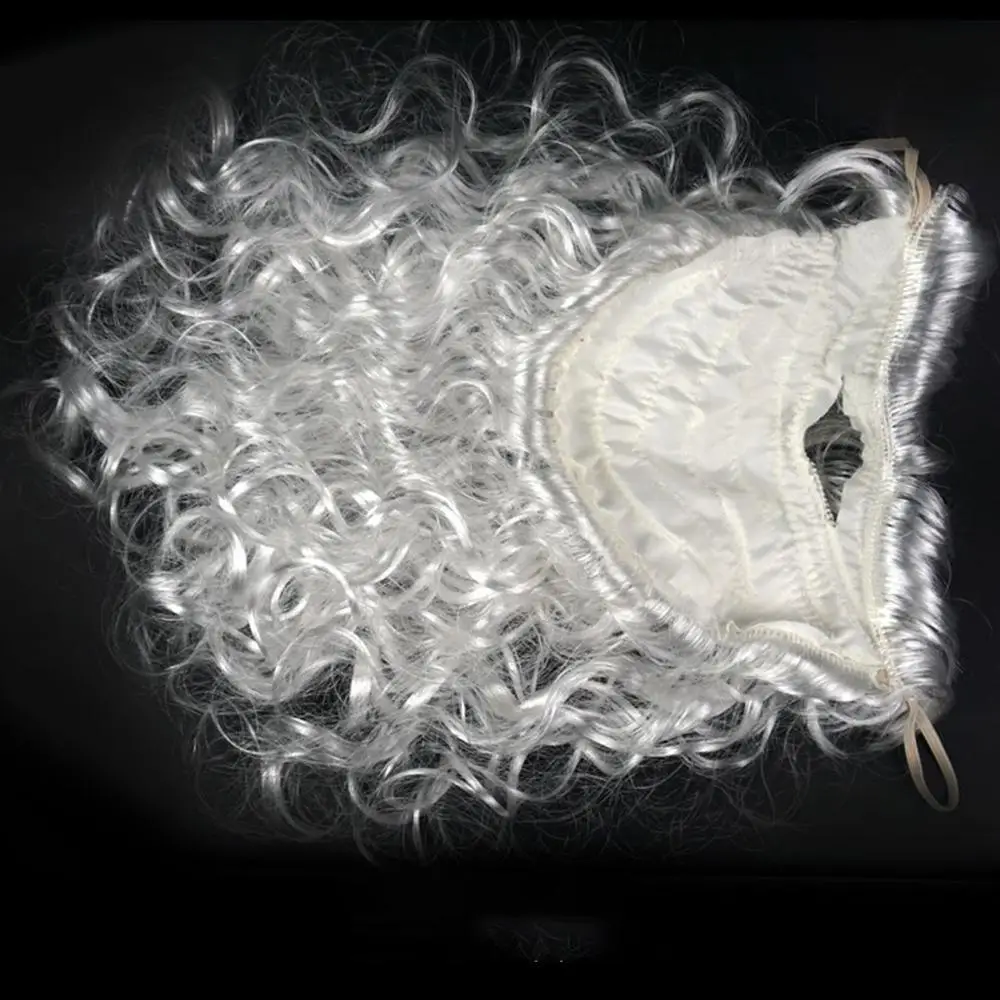 عيد الميلاد هالوين سانتا شعر مستعار واللحية تأثيري حلي اكسسوارات DIY زينة سانتا قبعة نظارات قفازات شعر مستعار اللحية البيضاء #5