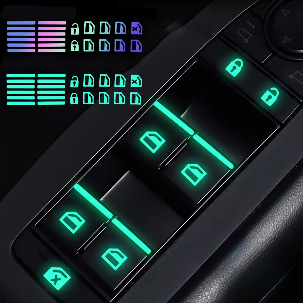 Colorful Car Window Lift Luminous Switch Button Sticker For MG ZS EZS GS Hevtor MG3 MG5 MG6 Zero