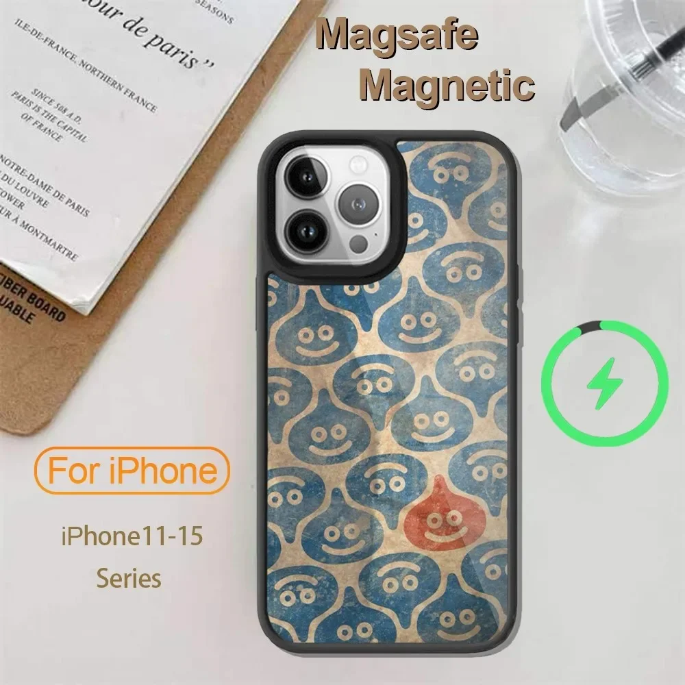 Dragon Quest Slime Game Phone Case For iPhone 14 13 12 11 15 Pro Max Plus Mini Magsafe Wireless Charge Cover