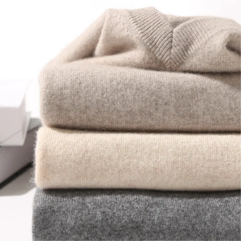 Men's Soft Cashmere Blend Knit Sweaters Vest Business Leisure V-neck Vest Pullover Spring Autumn Loose Woollen Tops view 4