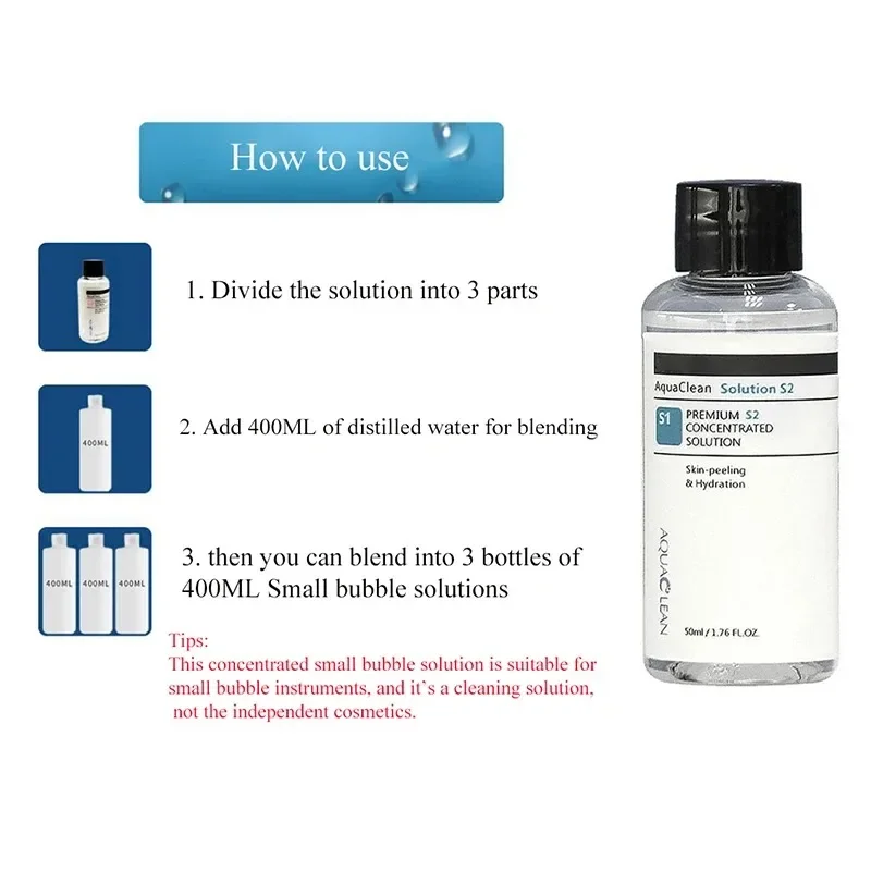 محلول تقشير أكوا هيدرا مركز، مصل سائل خاص للوجه للبشرة، آلة تجميل عميقة، مياه منزلية، صالونات سبا