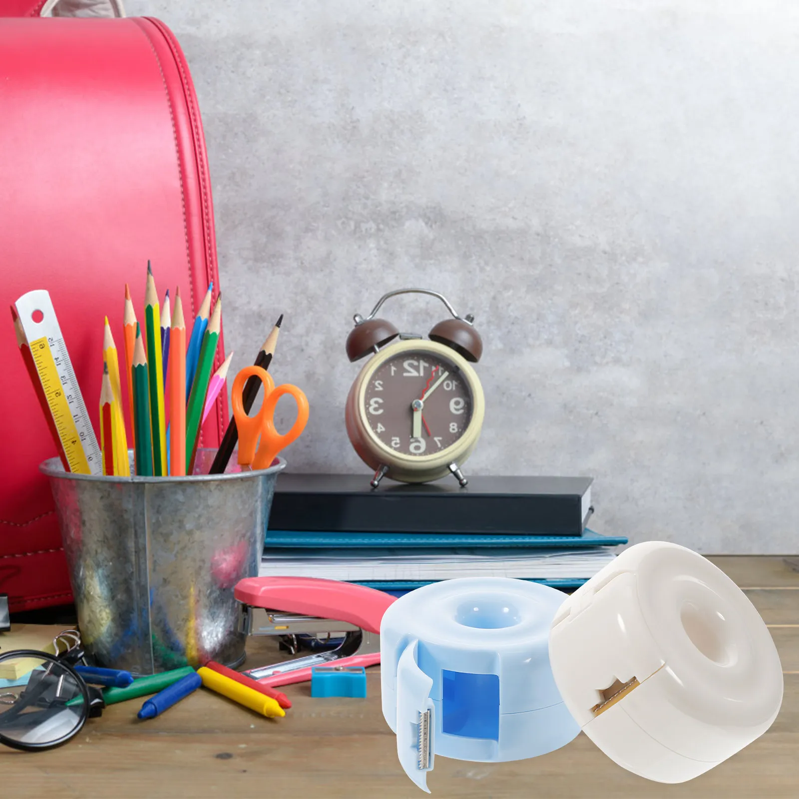 

Набор из 2 диспенсеров для скотча: портативный настольный держатель-резак для стикеров, многоразовый, для дома и офиса, для васи-лент и этикеток, канцелярские принадлежности