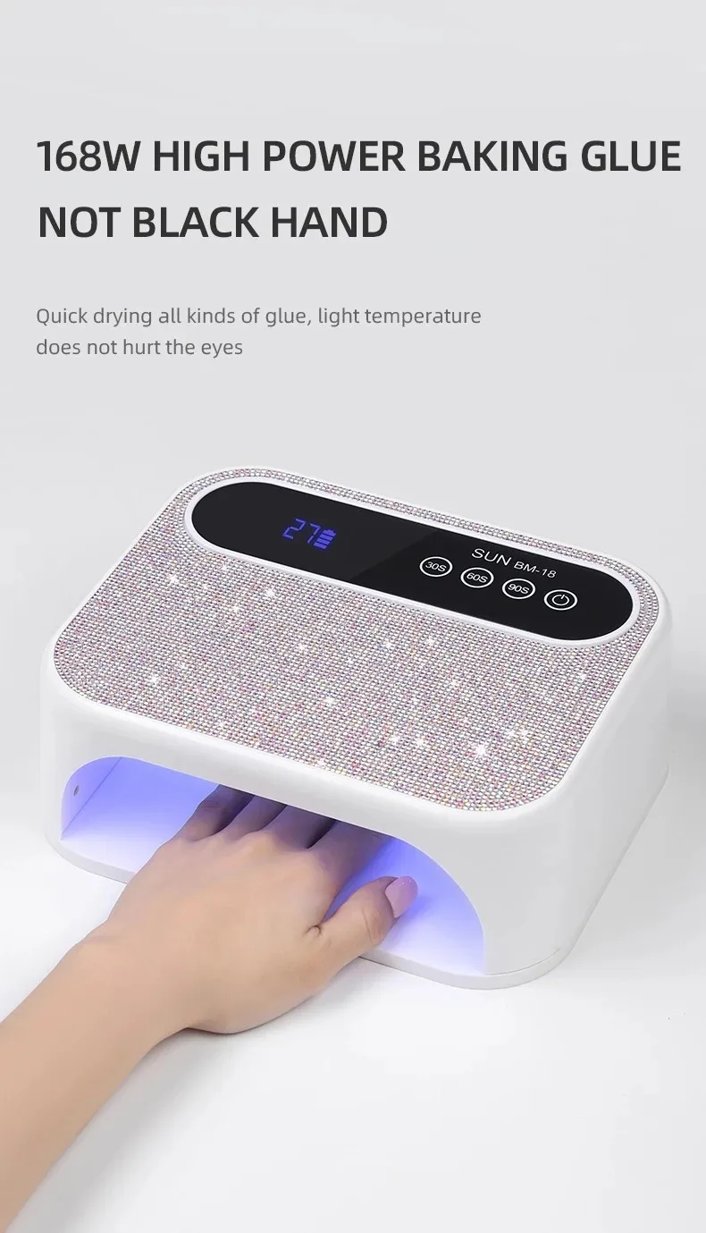 168W recarregável UV 42LEDS lâmpada de unhas secador profissional sem fio gel polonês lâmpada de secagem para manicure