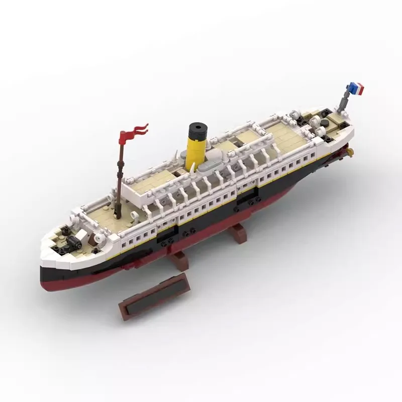 MOC 타이타닉 화이트 보트 노르망디급 함선 키트 모델 빌딩 블록 세트 도시 보트 브릭 DIY 퍼즐 교육용 장난감 어린이 선물