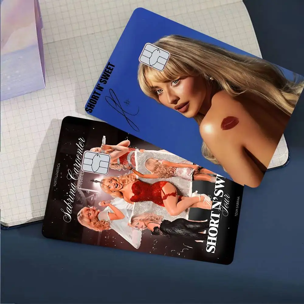 غطاء جلدي لفيلم ملصق Sabrina Carpenter Anime لبطاقة الائتمان وبطاقة الخصم البنك الأمامية
