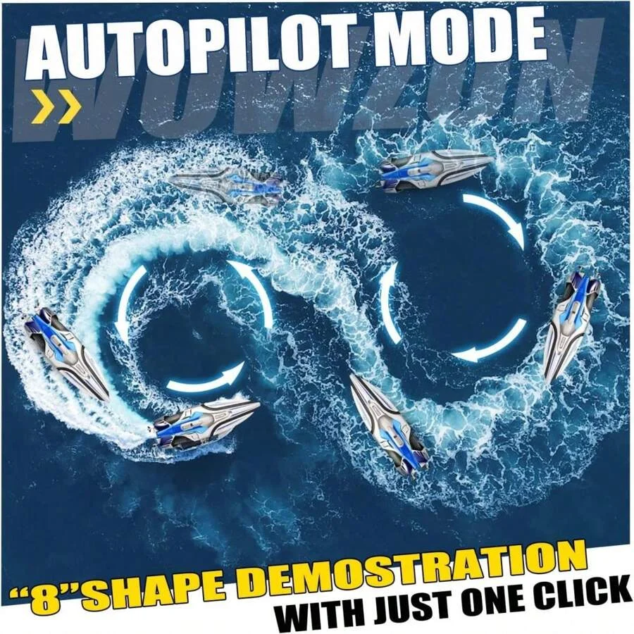 S1 RC Barca Barca telecomandata 2.4GHz Nave da corsa Estate Acqua Velocità Barca Piscine e Laghi Giocattoli Regali per bambini Adulti