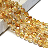 Fine 100% Natural Stone Faceted Citrine Yellow Round Gemstone Spacer Beads For Jewelry Making  DIY Bracelet Necklace 6/8/10MM