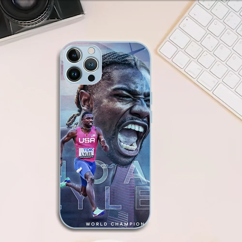 Athletics Noah L-Lyles 979 Phone Case For iphone Tempered Glass 11 14 12 13 Mini Pro Plus X XS MAX XR Cover