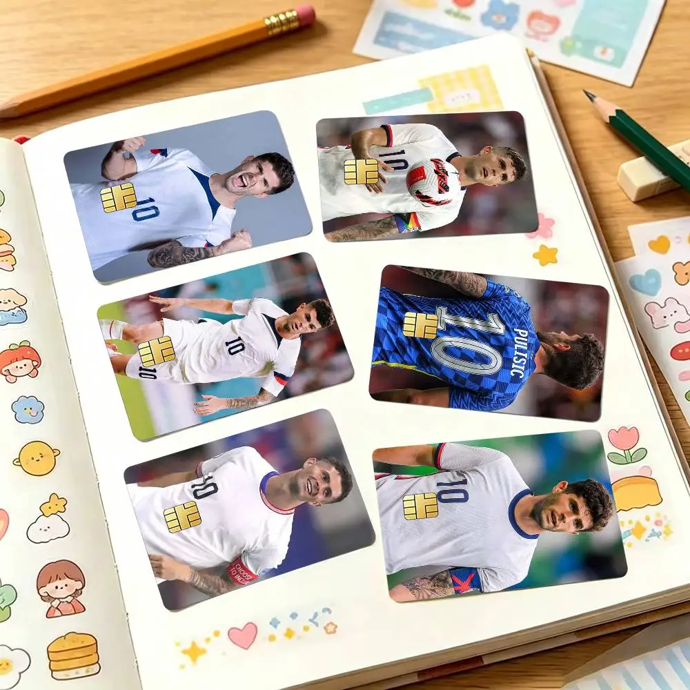 

Christian-N P-Pulisic Football Sports Credit Card HD Stickers Small Chip Waterproof Sticker Game Card Decal Gift