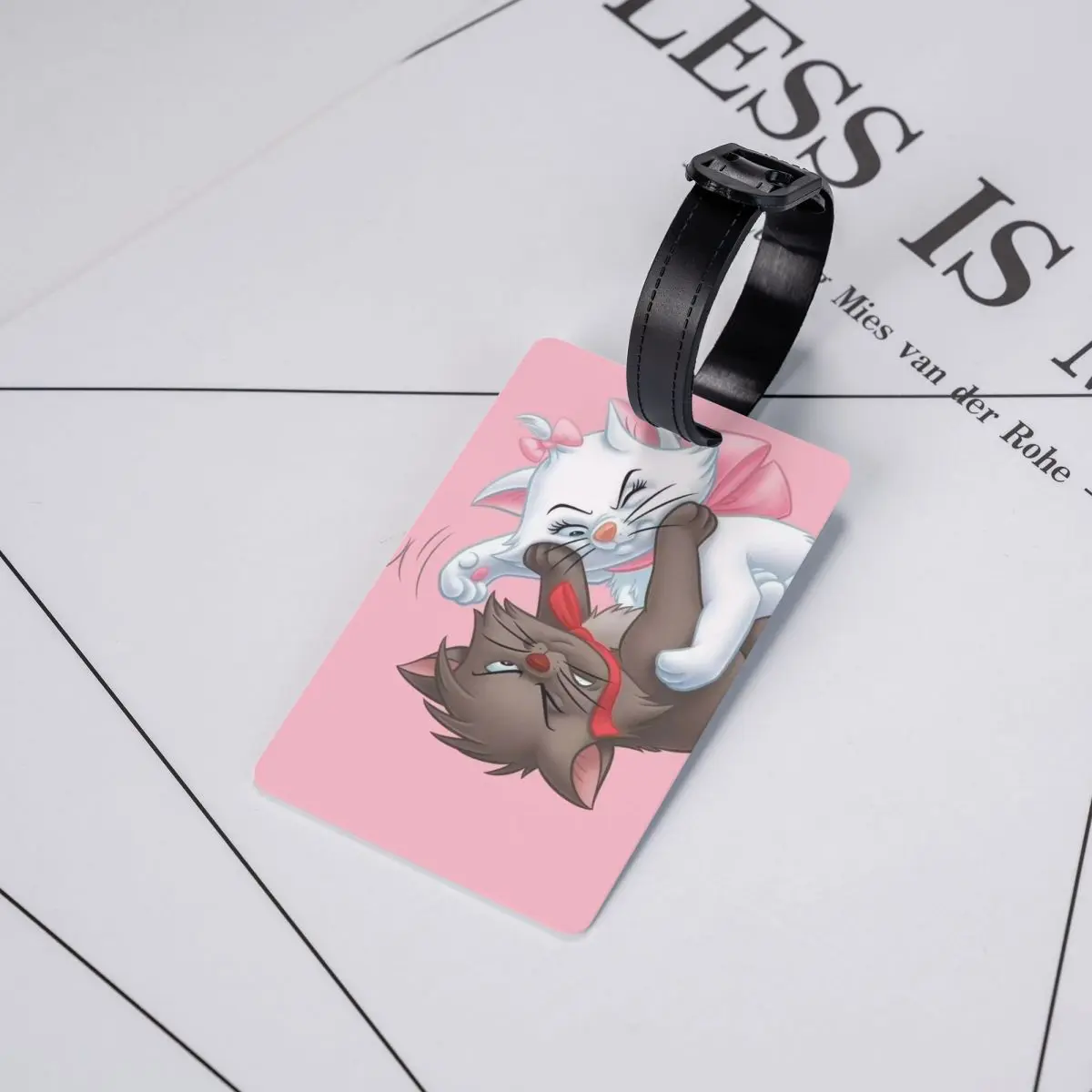 Custom Aristocats Cats Marie Cartoon Luggage Tag Privacy Protection Baggage Tags Travel Bag Labels Suitcase