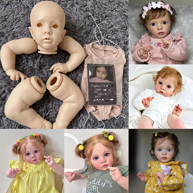 23inch Missy Reborn Doll Kit Unfinished Doll Parts with Cloth Body and Eyes and COA included Fresh Color Blank Doll Kit