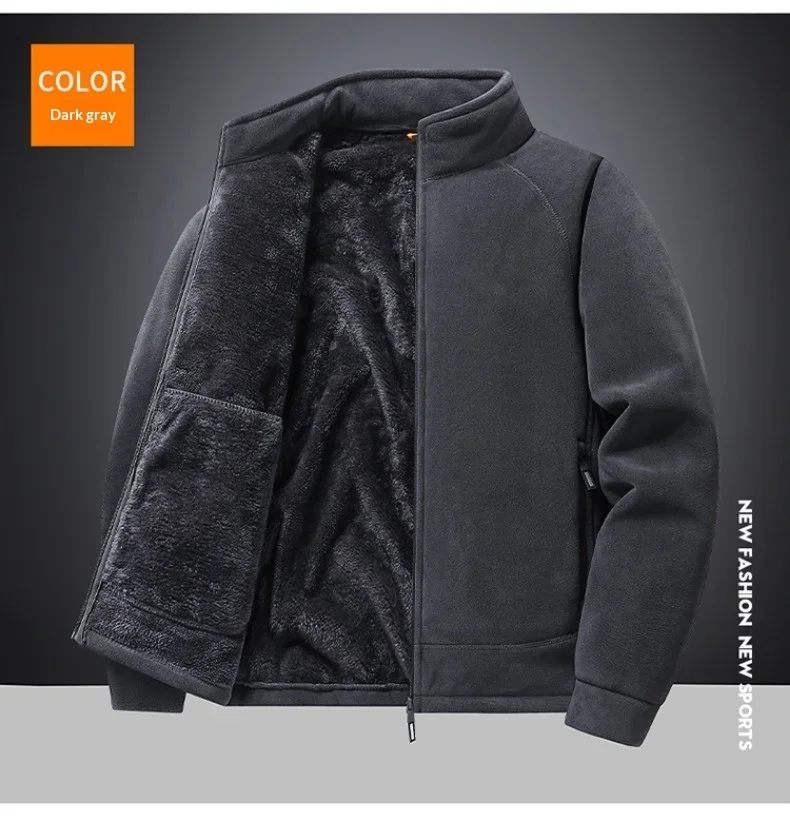 Dicke Fleece-Militärjacken für Herren, Herbst-Winter, warm, winddicht, lässige Parka-Mäntel, Streetwear, Vintage, schwere Oberbekleidung, Parkas – Detail 9