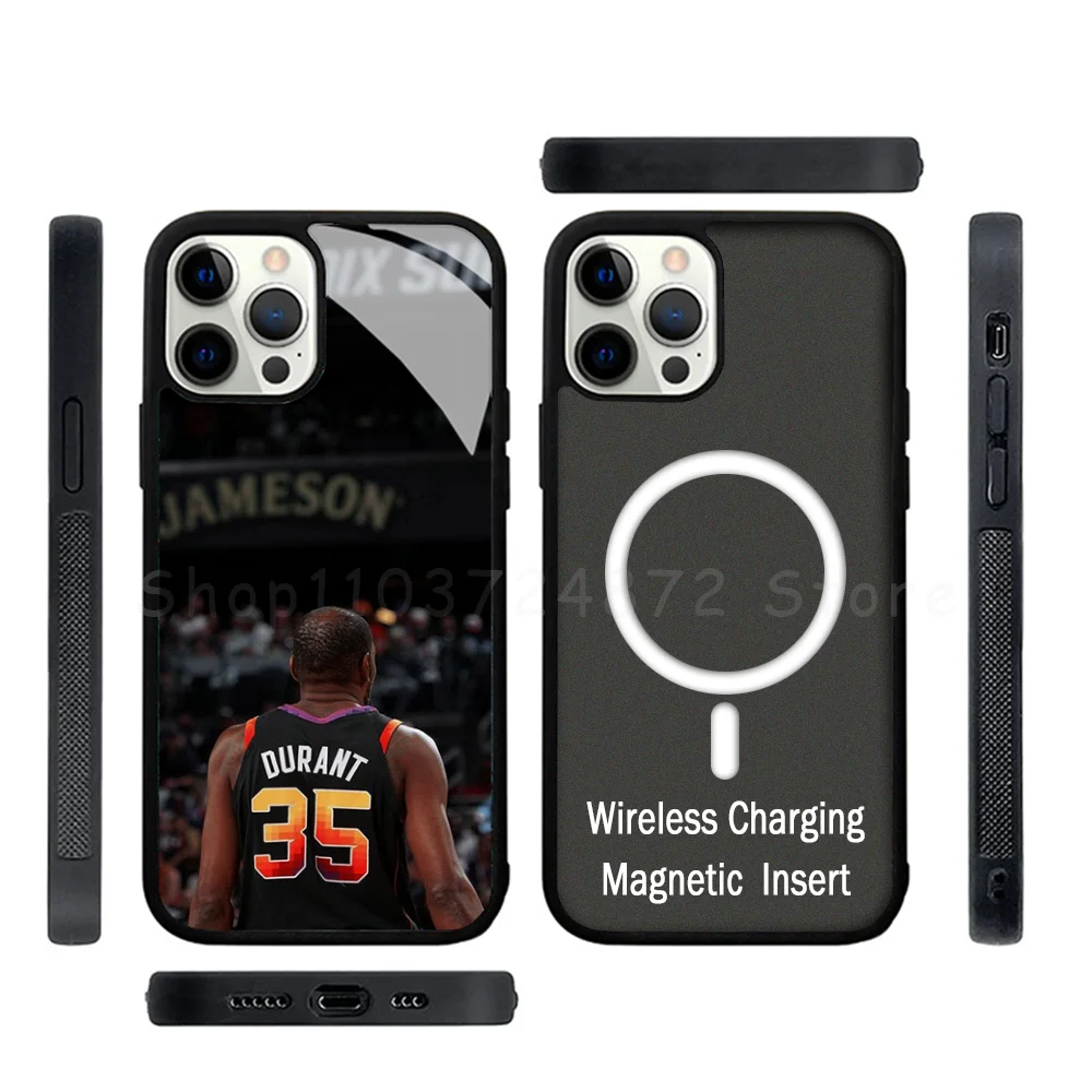 

K-Kevin D-Durant Phone Case Strong Magnetic For IPhone 15 14 13 Pro Max Mini Alex Mirror For Magsafe Wireless Charging Cover