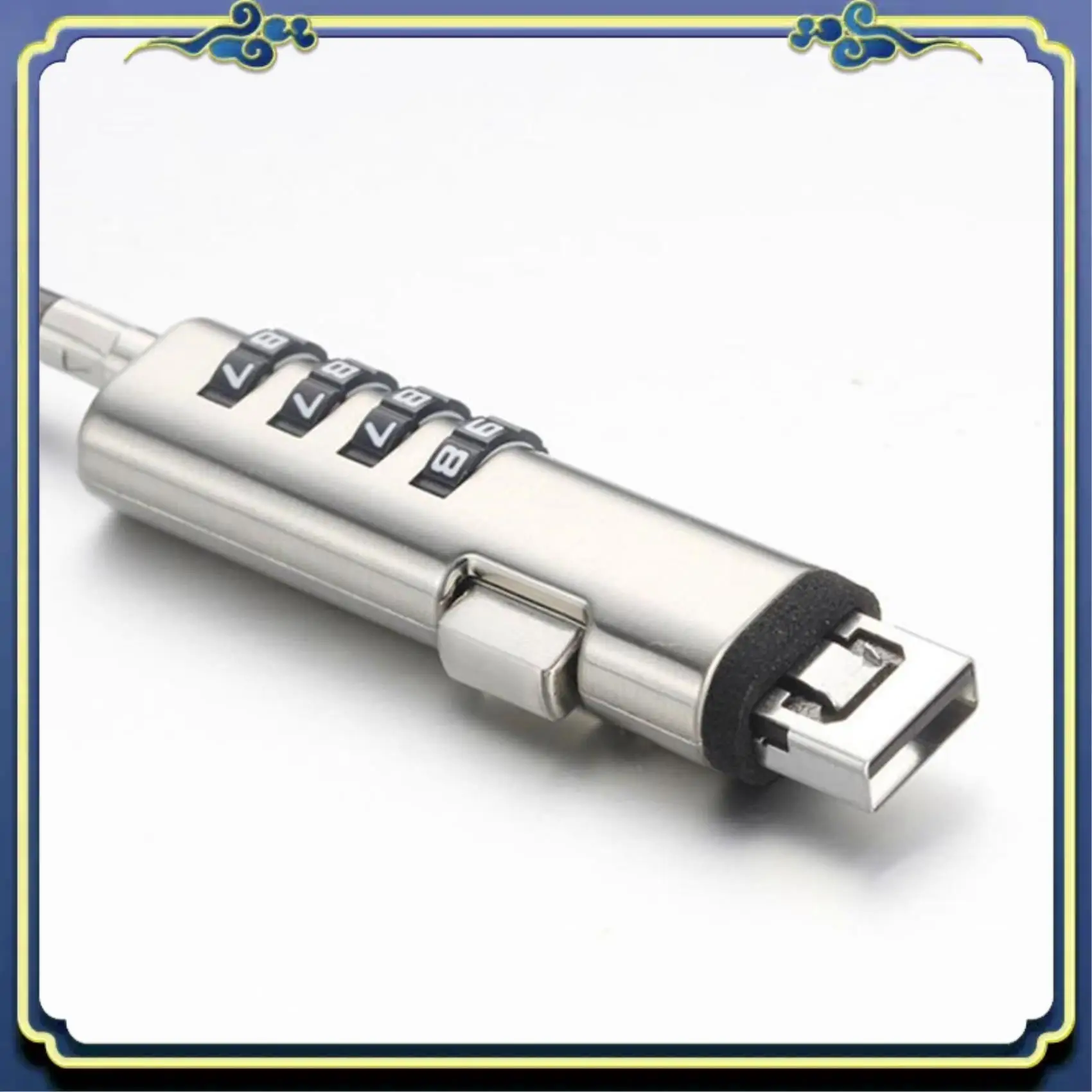 

A86P-5X 4 Digital Universal Lock USB Laptop Security Cable Lock For Computer