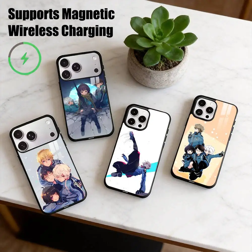 W-World Trigger Osamu  Phone Case For iPhone17,16,15,14,13,12,11 Plus,Pro Allows magnetic wireless charging Gift