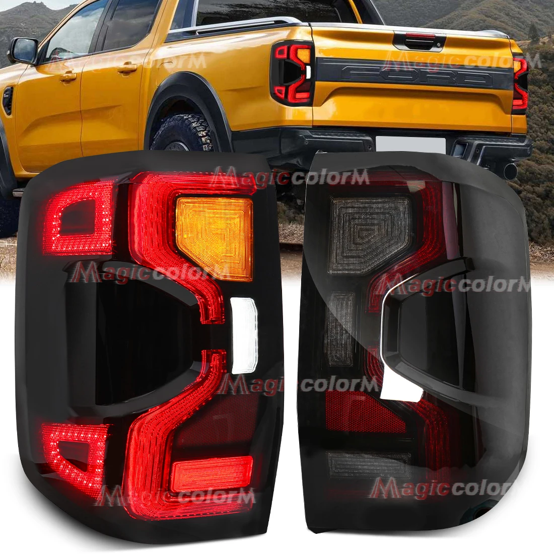 

2 шт. светодиодный задний фонарь для Ranger T9 XL XLT Wildtrack 2023 2024 Автоматический тормозной противотуманный фонарь дневного света, автомобильные аксессуары 12 В